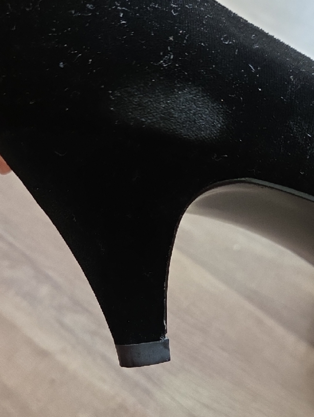 Classic Black Velvet Pointed-Toe Heels - Picture 5 of 6
